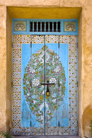 Maroc porte bleu pâle